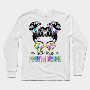 Little Miss Fourth Grade Girls Back To School Shirt Daughter Long Sleeve T-Shirt